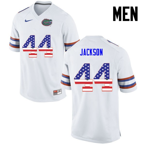 Florida Gators Men #44 Rayshad Jackson College Football Jersey USA Flag Fashion White